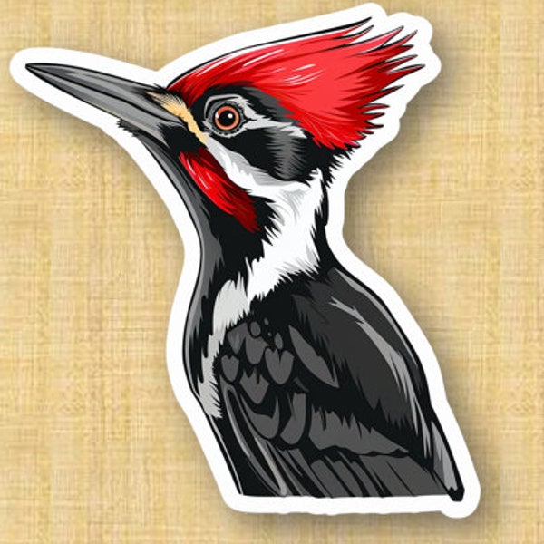 Pileated Woodpecker digital sticker and digital art. Perfect for your digital or paper bird watching book! Perfect gift for bird watchers!