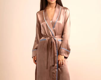 MORE SUNDAY Luxurious 100% Mulberry Silk Luxury Robe - Classy, Quality, Mother’s Day Birthday Selfcare Elegant