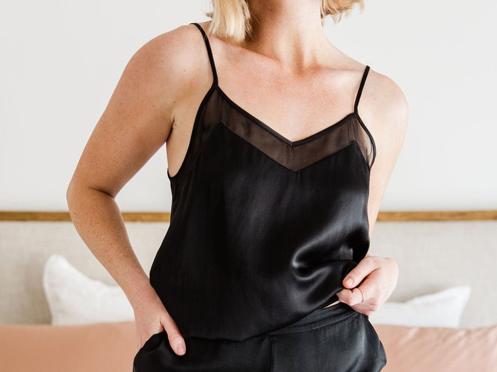 Silk camisole set sleepwear sale