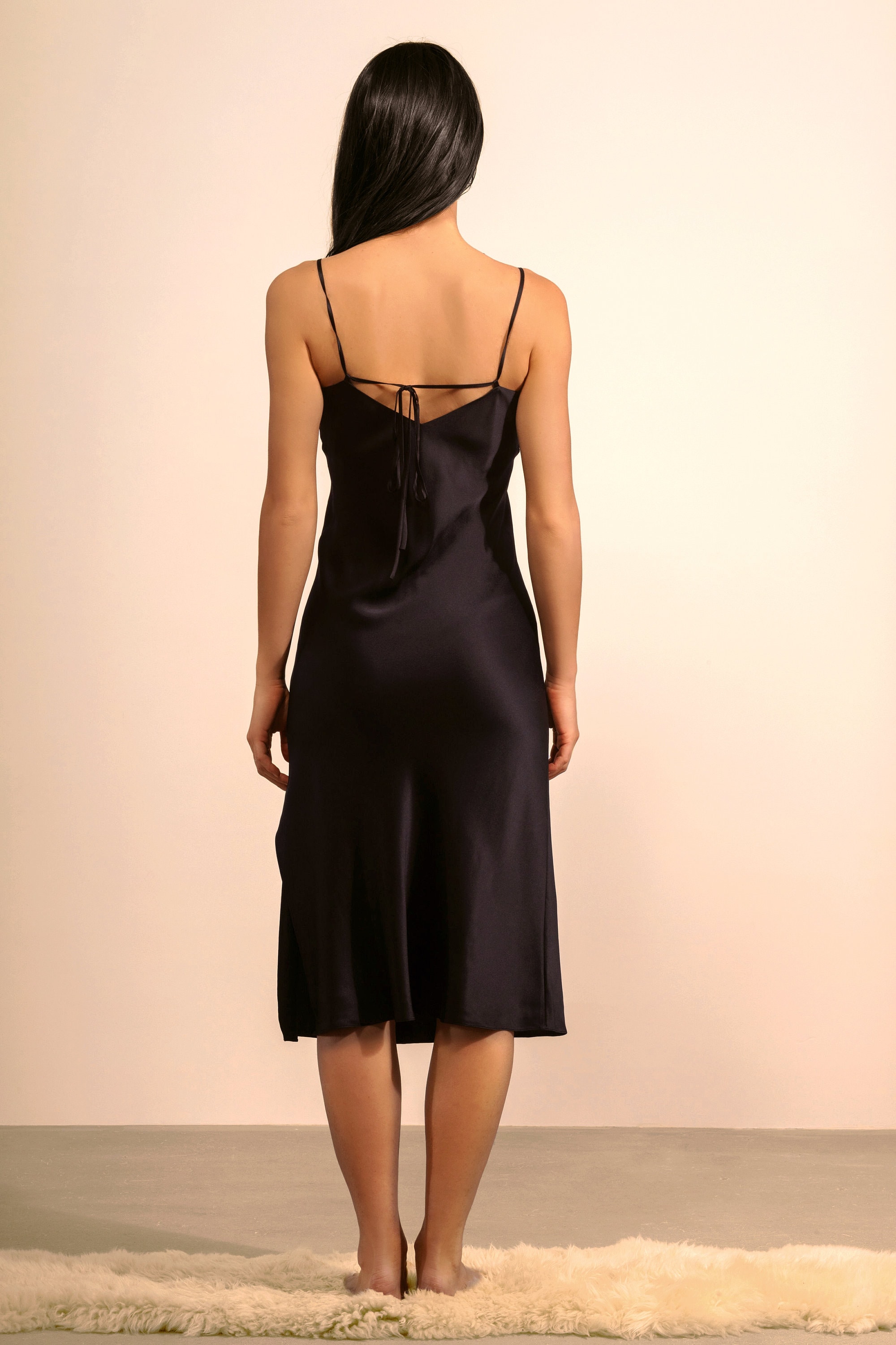 MORE SUNDAY Black 100 Mulberry Silk Slip Dress Sexy Back Etsy