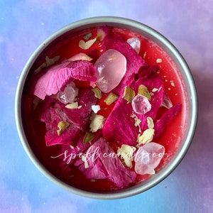 Love Spell Candle | Ritual Candle | Rose Quartz