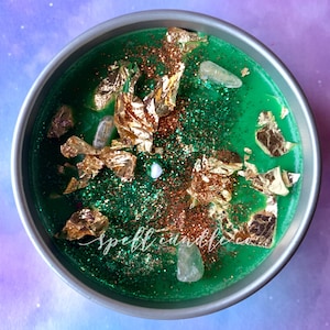 Abundance Money Manifestation Candle | Crystals | Money Drawing