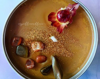 Fall Solstice Soy Candle: Pumpkin Spiced Latte Scent, Altar Decor