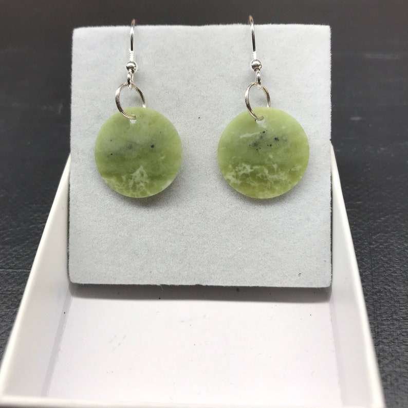 Scottish Marble Jewellery, Sterling Silver Marble Earrings, Handcarved