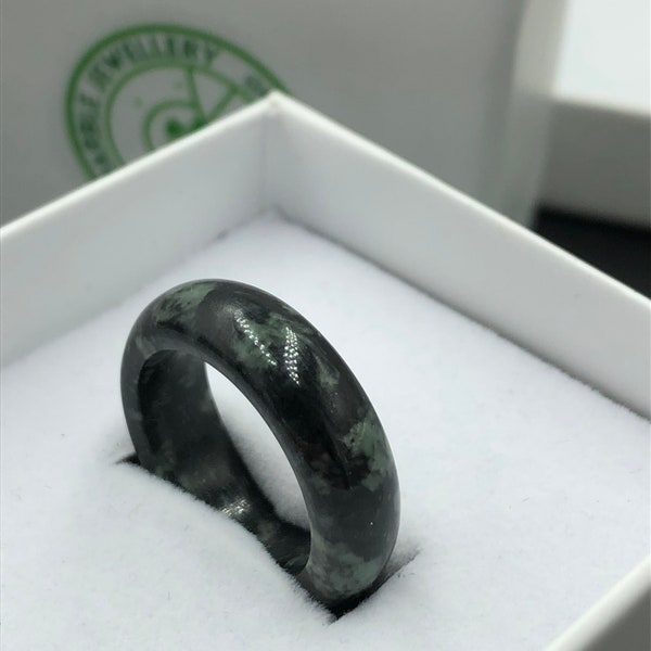 North Scotland Shingle Beach Ancient Igneous Rock Stone Ring Size P Handcarved From Beach Pebbles, Sourced And Produced  Tiree, SCOTLAND