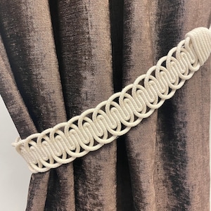 Natural Cotton Rope Curtain Tie Backs  Nautical Decor Beach Decor Jute Rope Rustic Boho Tieback Curtain Holdback, Handmade Home Decor