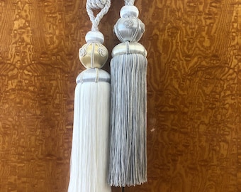 2 Pieces Light Gold Curtain TieBack Tassel Fringe w/cords-L001L0 4 tassels