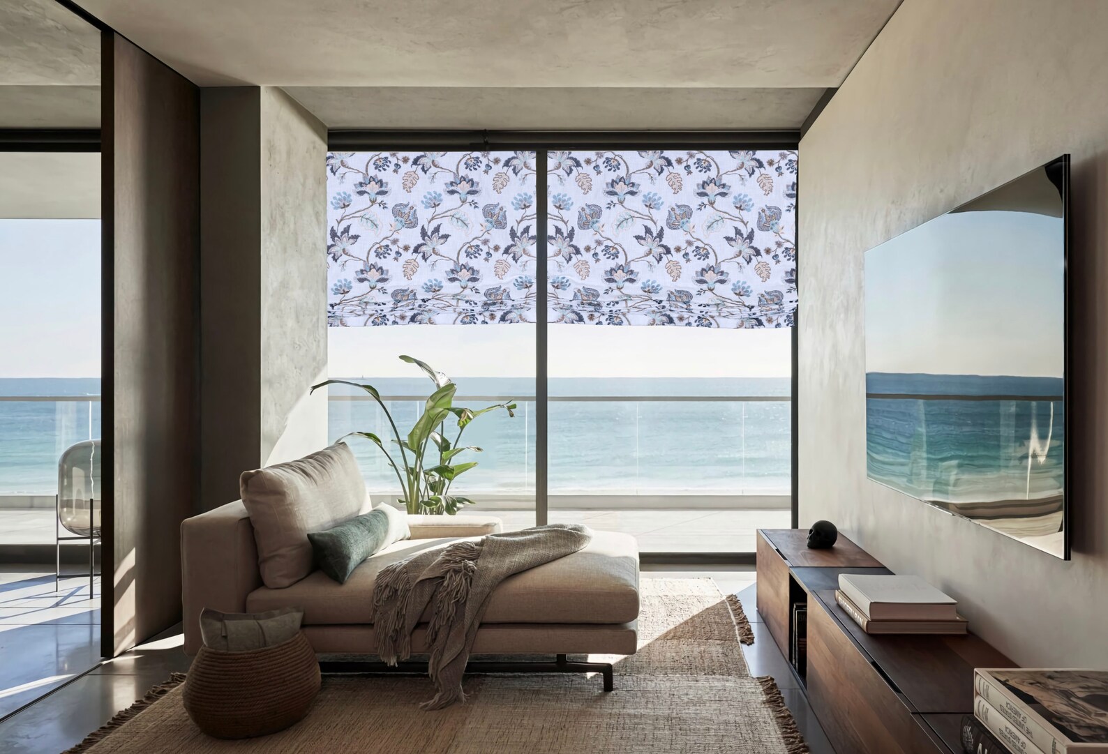 Custom Floral Roman Shades Blue Embroidered on Linen Made to Etsy