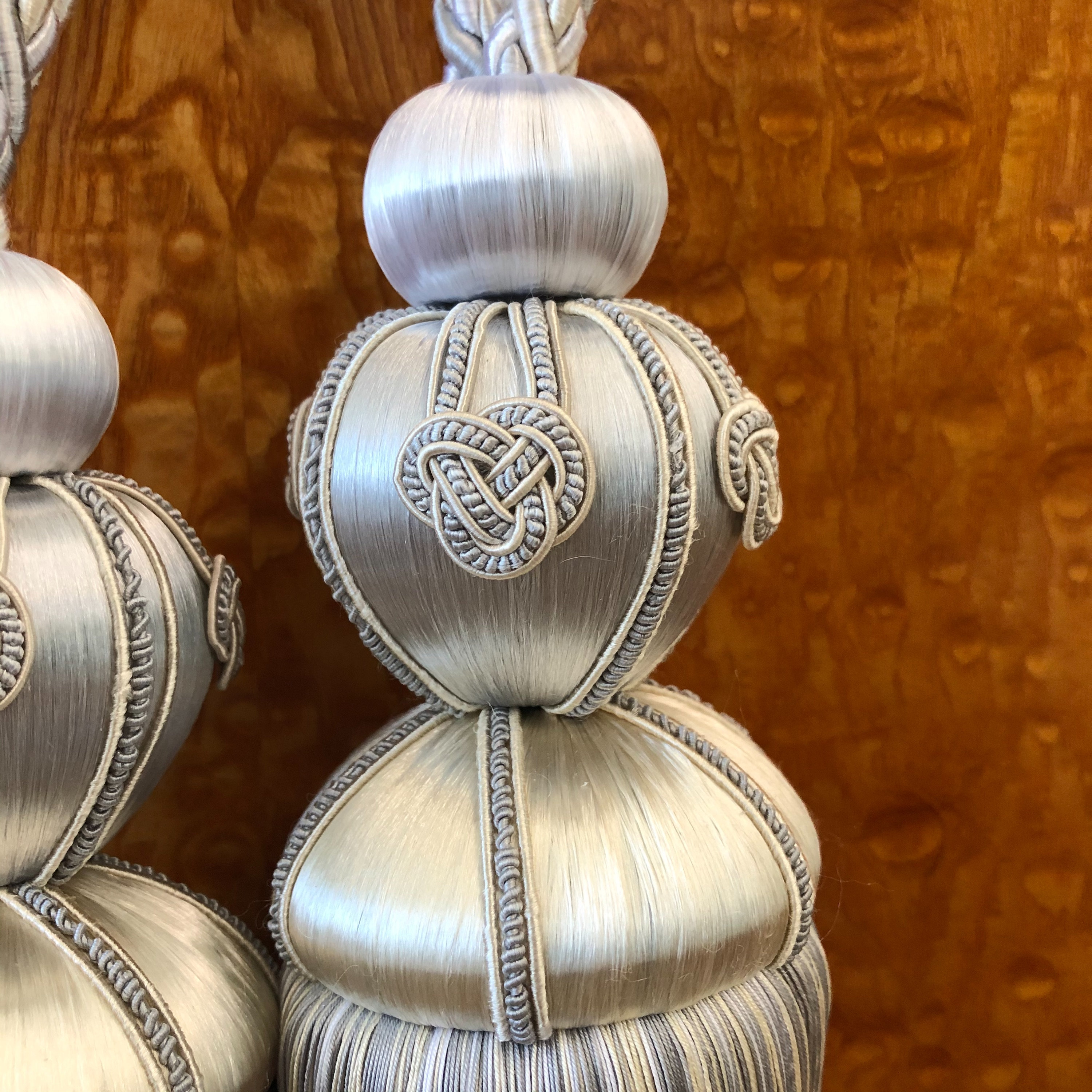 Luxury Curtain Tie Backs Grey & Whitegold Long Tassels 13 Etsy UK