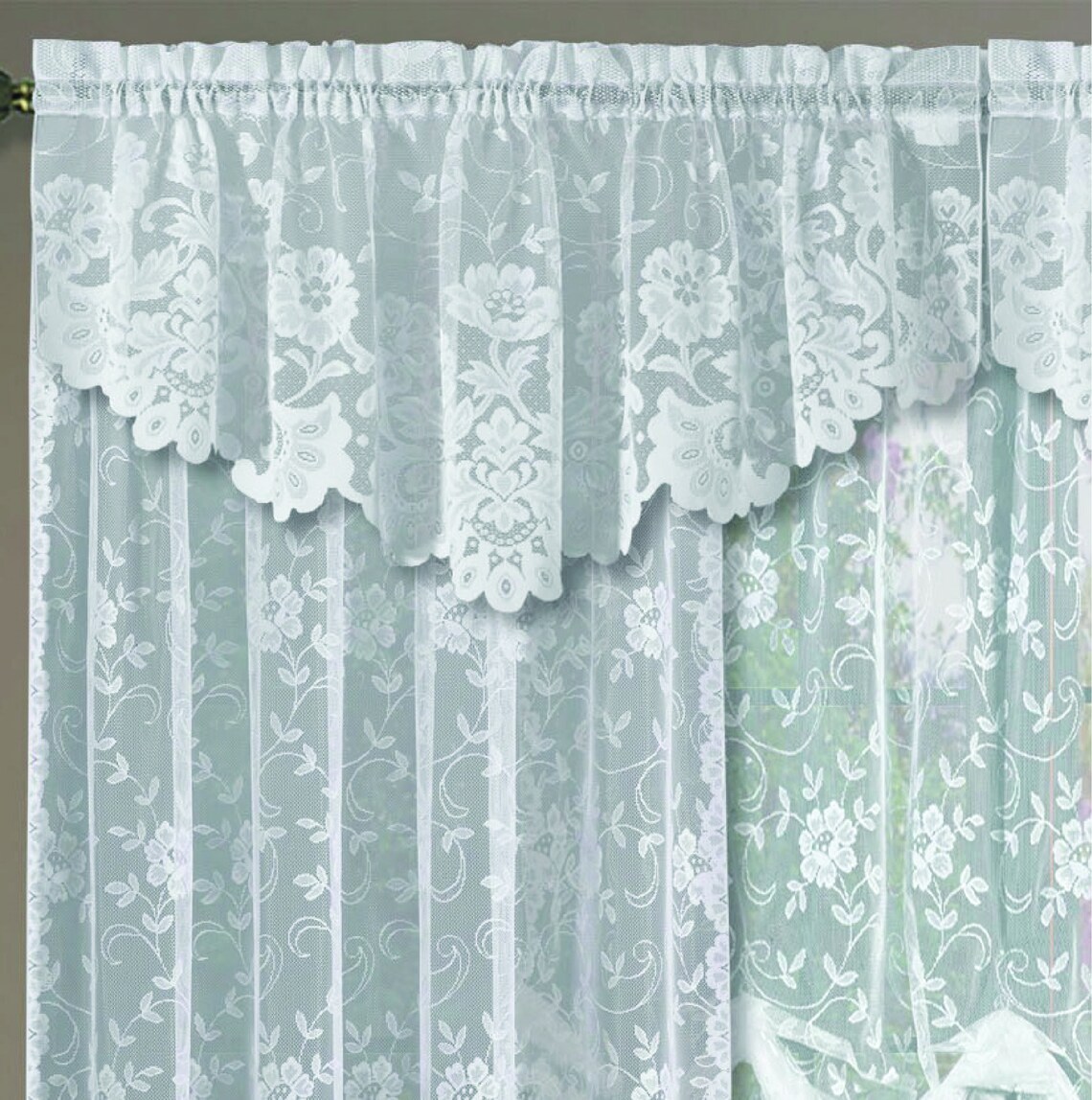 Grace Shabby Chic Floral Lace Window Curtain Panels/Balloon Etsy