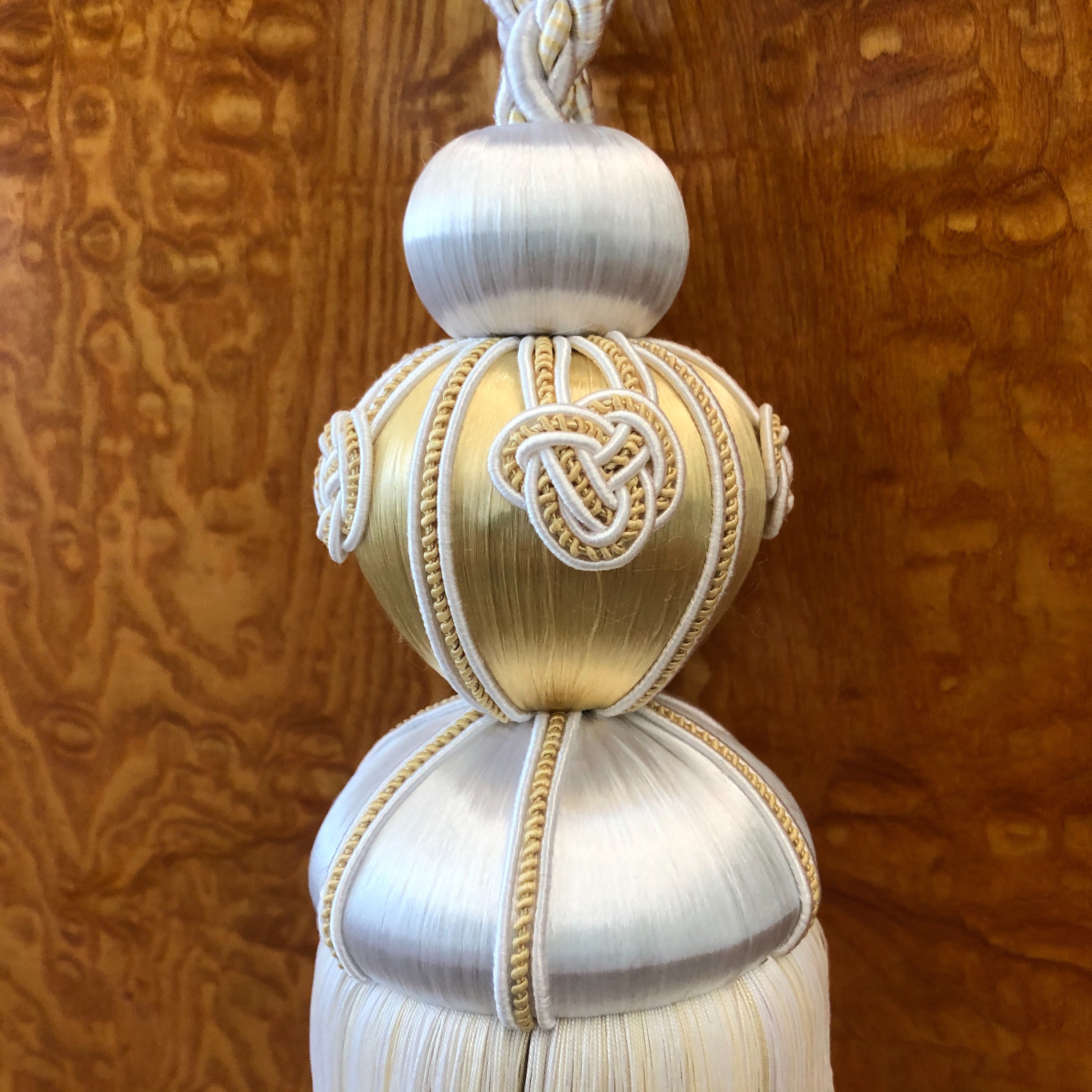 Luxury Curtain Tie Backs Grey & Whitegold Long Tassels 13 Etsy UK