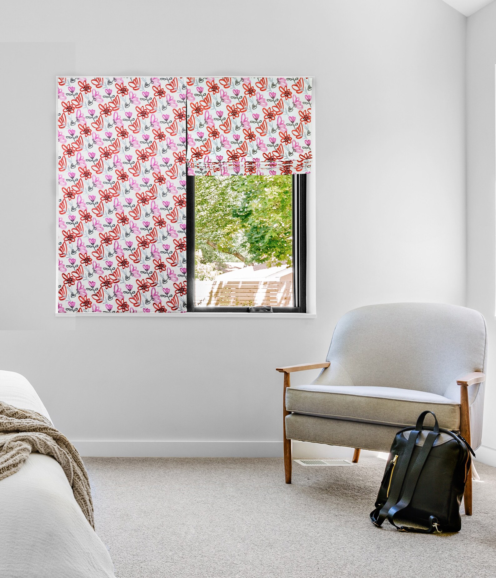 Cordless Floral Roman Shades Linen Embroidered. Custom Size Etsy