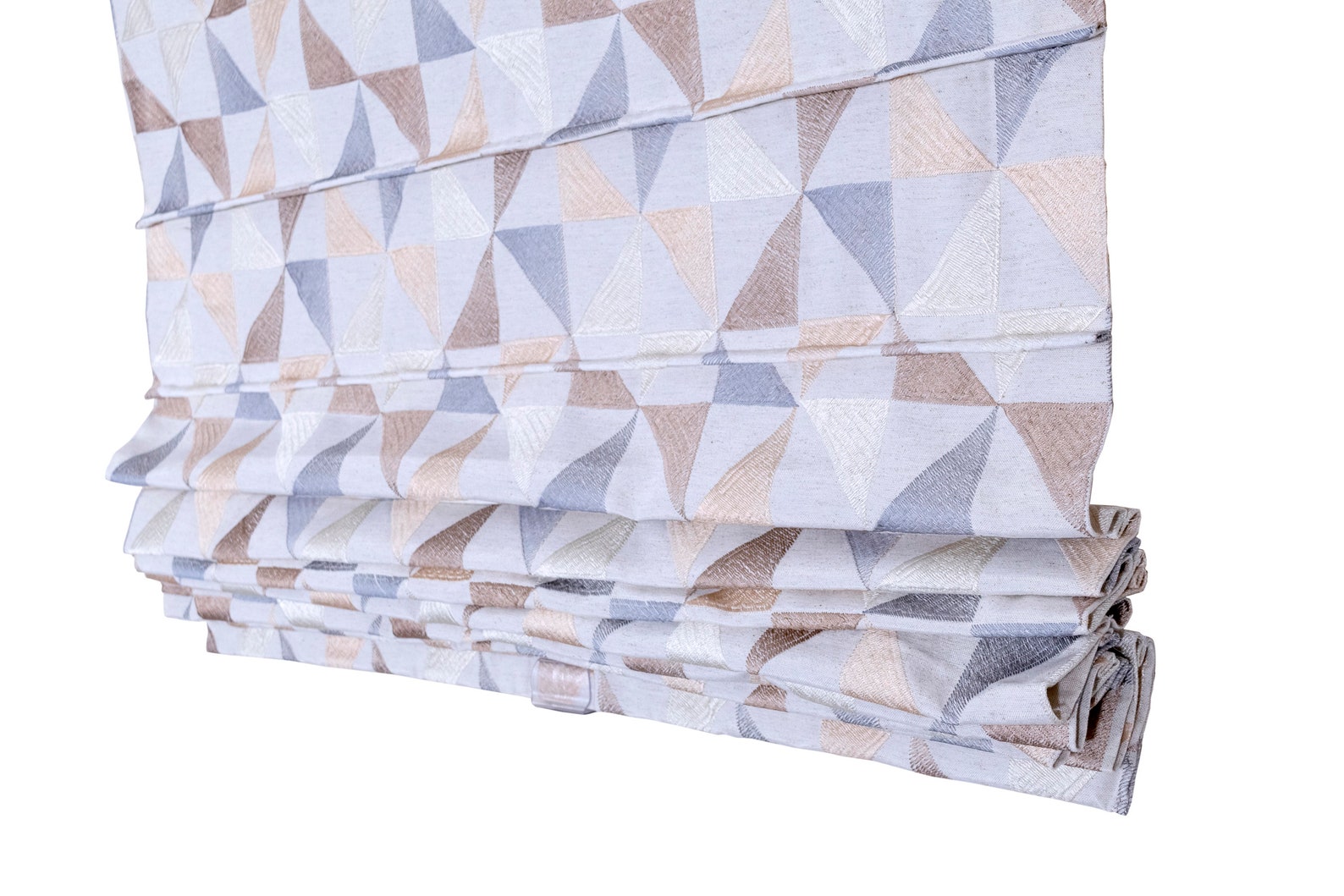 Cordless Geometric Roman Shades Linen Embroidered. Custom Etsy