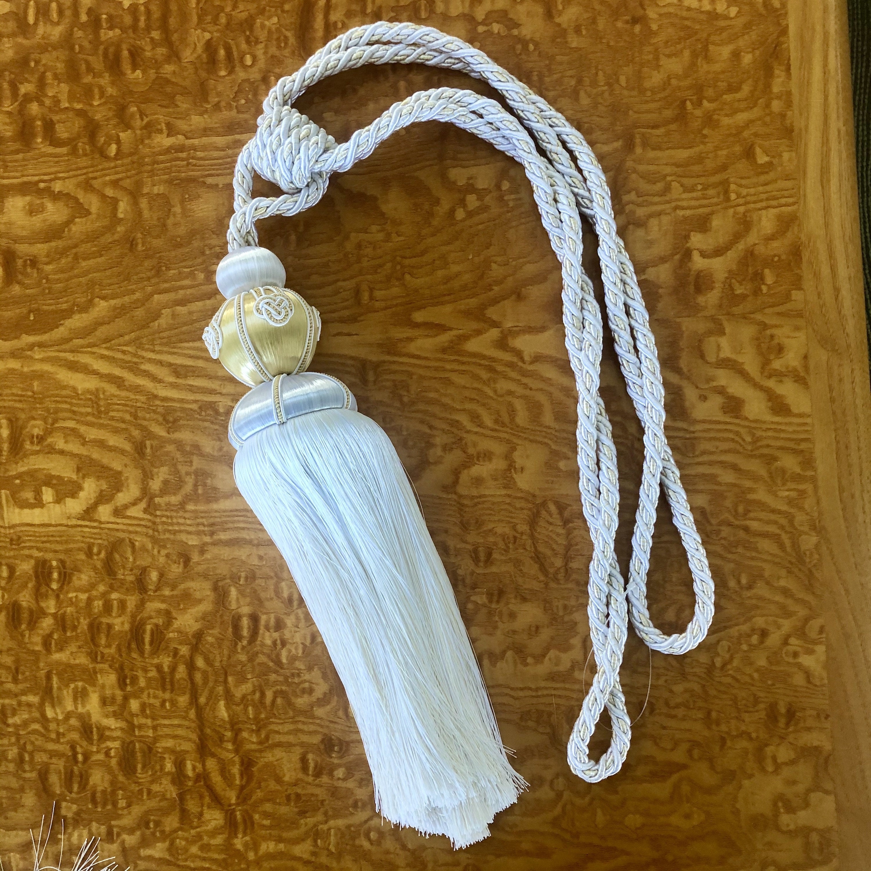 Luxury Curtain Tie Backs Grey & Whitegold Long Tassels 13 Etsy UK