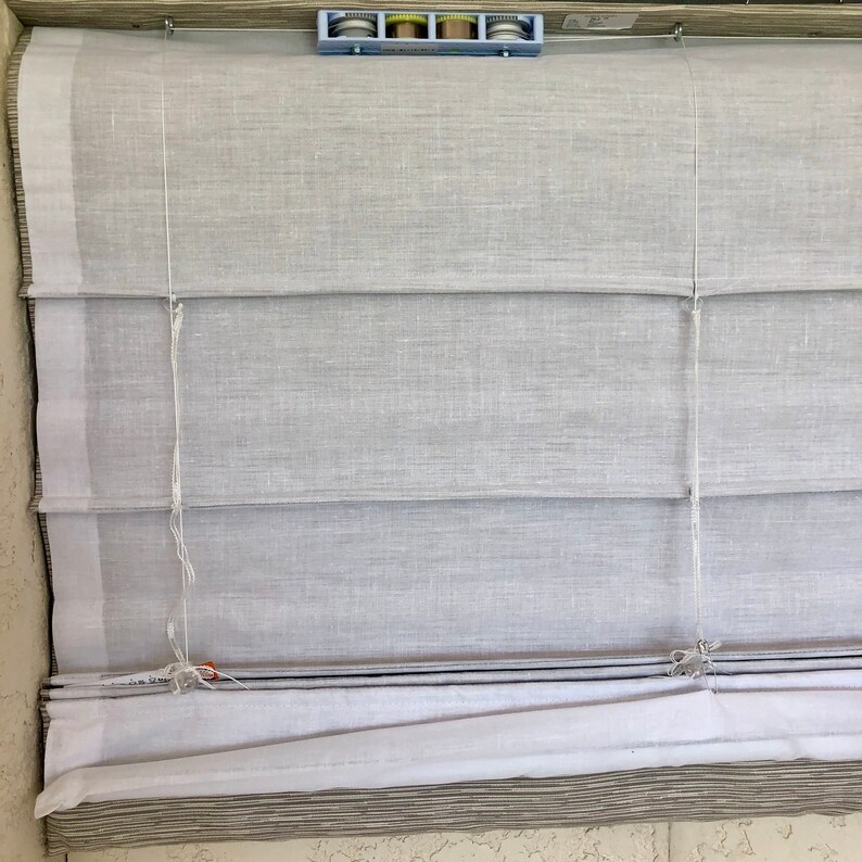 Custom Floral Roman Shades Blue Embroidered on Linen Made to Etsy