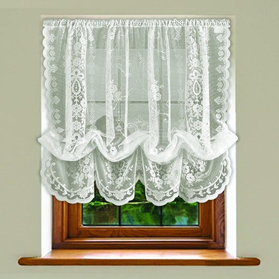 Victorian Shabby Chic Classic Lace Balloon Shade Window Ireland Victorian Shabby Chic Classic Lace, Lace Balloon Curtains Windows