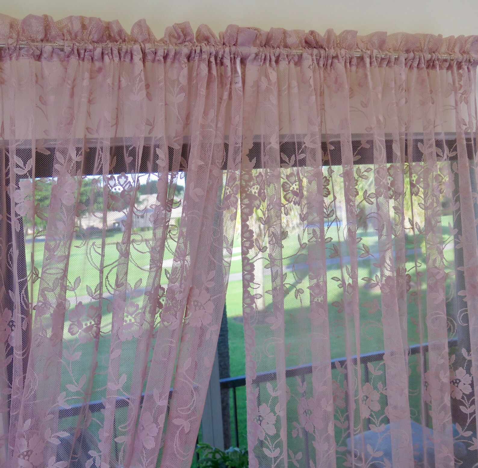 Grace Shabby Chic Floral Lace Window Curtain Panels/balloon Etsy