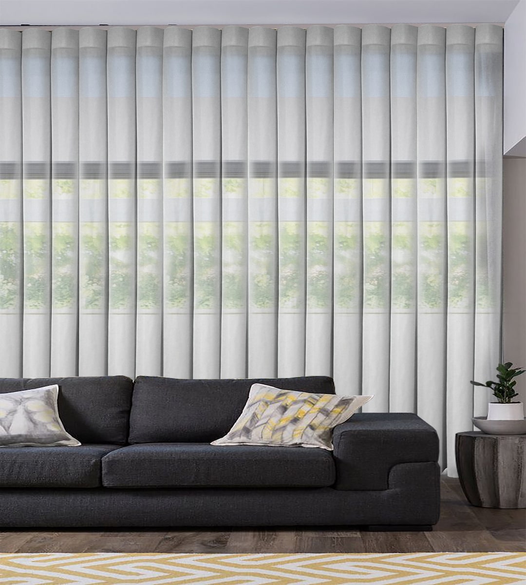 Vertical Sheer Blinds Walkthrough Vertical Curtain Taupe Etsy