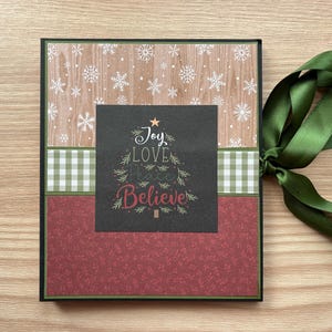 Álbum de tarjetas navideñas hecho a mano, miniportatarjetas de regalo, alegría, amor, paz, creencia