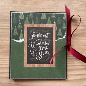 Handgemaakte kerstkaartenfolio mini-album cadeaukaarthouder | Mooiste tijd van het jaar