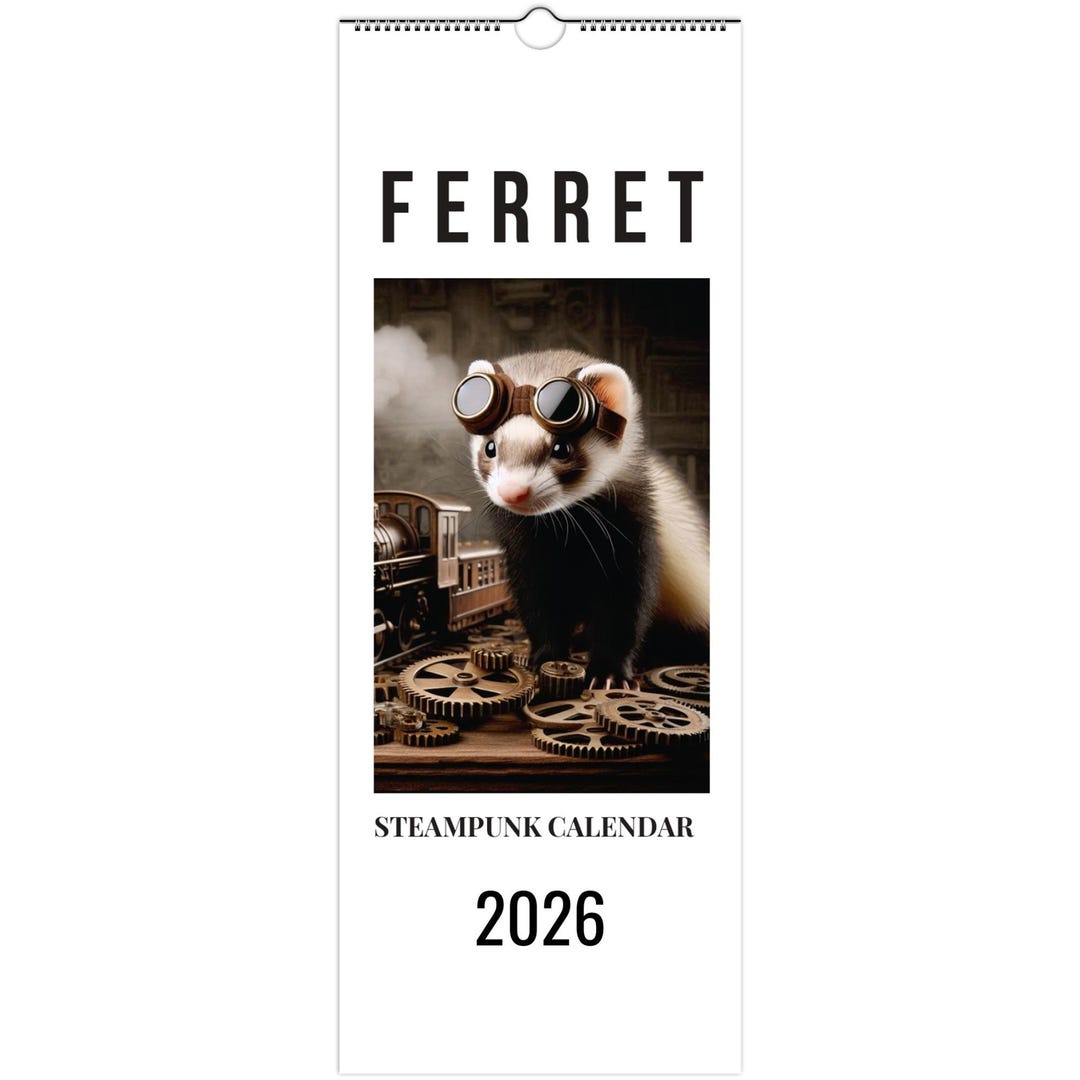 Ferret Steampunk Wall Calendar 2026 Europe And The Rest Of The World Il 2wr2 