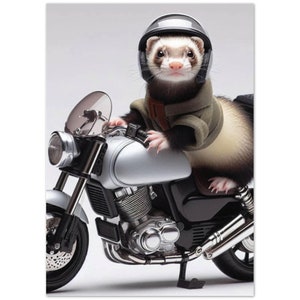 Lot de 10 cartes de voeux pour furet à vélo