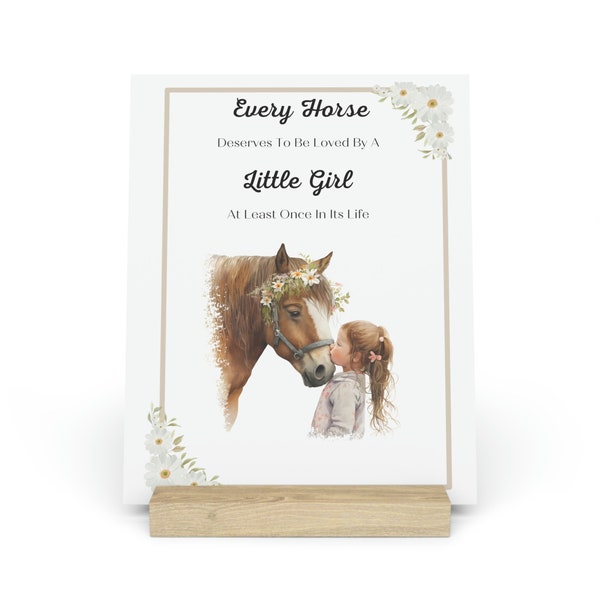 Little Girl And Horse, Horse Lover, Every Horse Deserves To Be Loved, By A Little Girl At Least Once In Its Life