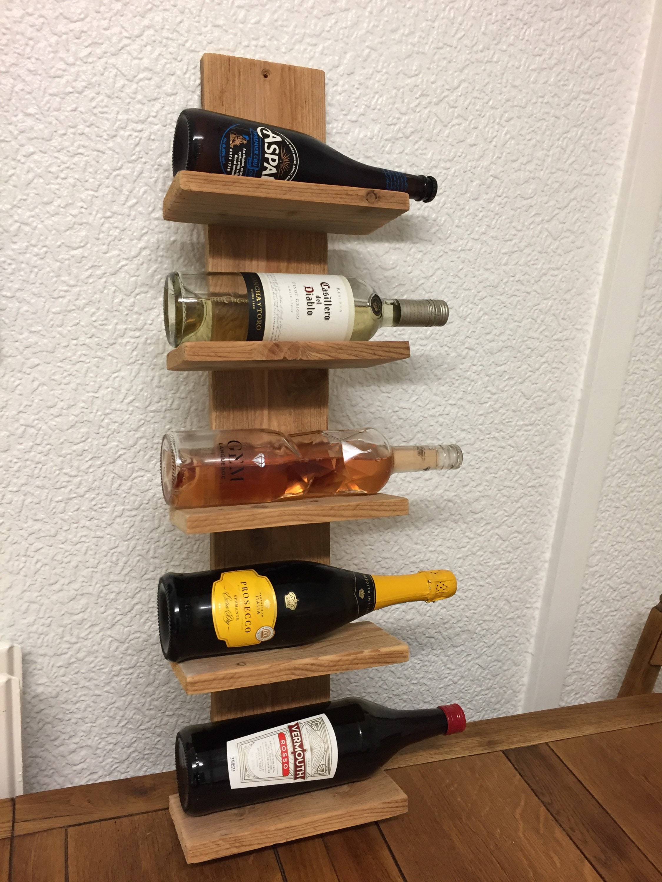 Wine rack / shelves made from recycled wood. Etsy