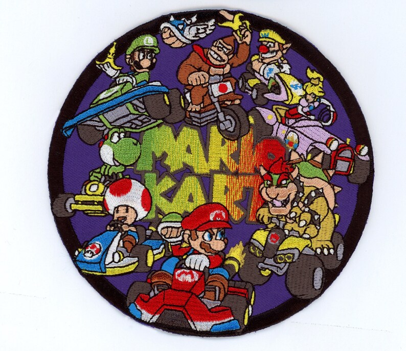 Mario Kart Emblem Custom 5 INCH Embroidered Iron-On/Sew-On | Etsy