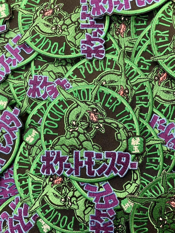 Pokemon Emerald Rayquaza Pocket Monsters Emblem Custom Etsy