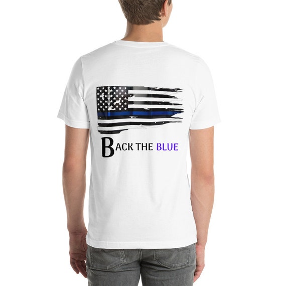 Back the Blue USA Flag White T-shirt 