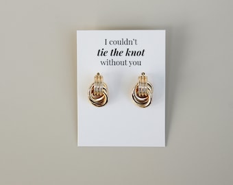 Twisted Drop Earrings | Hypoallergenic Chunky Gold Knot Earrings for Women | Gold Plated 925 Sterling Silver
