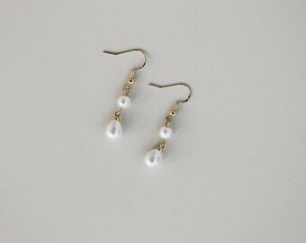 Pearl Drop Earrings - Bridal Earring, Bridesmaid Earring