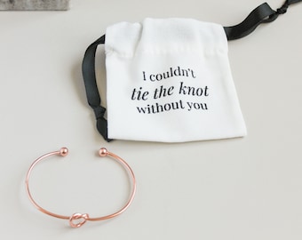 Bridesmaid Proposal Gift Bundle, Cotton Bag, Tie the Knot Bracelet