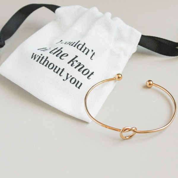 Bridesmaid Proposal gift bundle, I Couldn’t Tie the Knot Without You Drawstring Bag and Tie the Knot Bracelet