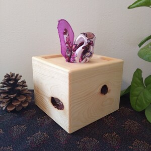 Knotty Pine Wood Scarf Pull Box for Babies