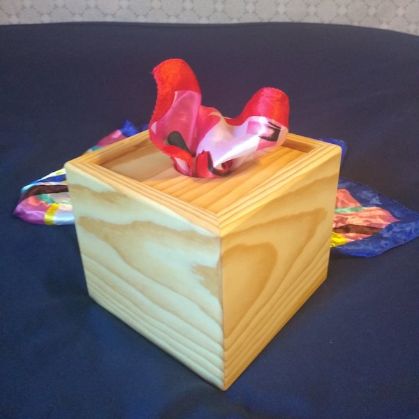 Classic Pine Wood Scarf Pull Box for Babies