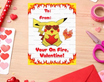 Tarjeta de San Valentín para niños con el ratón eléctrico / Intercambio imprimible para el aula (descarga instantánea)