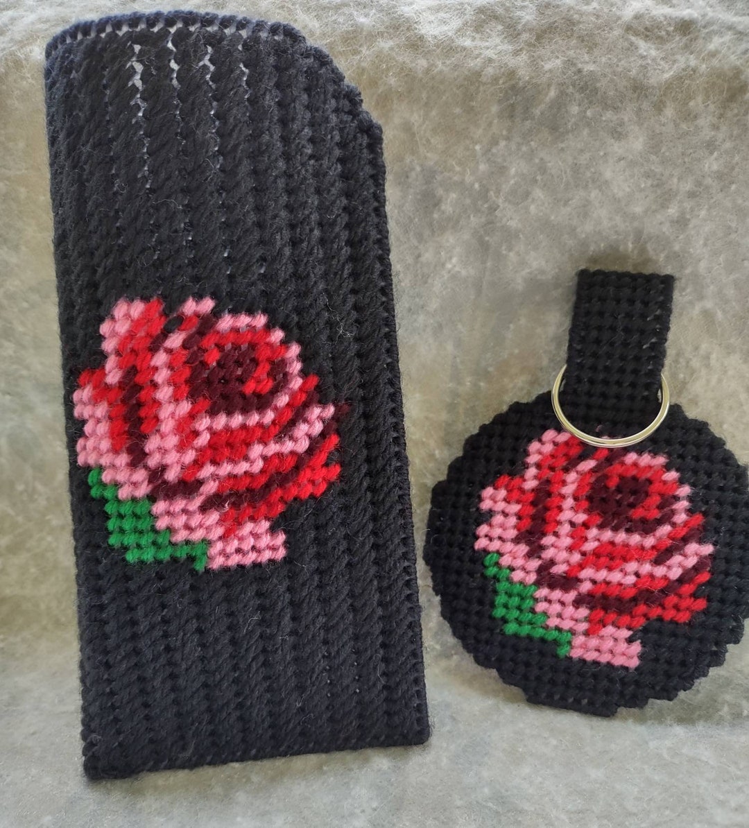 Plastic Canvas Eyeglass Case With Matching Key Holder Etsy