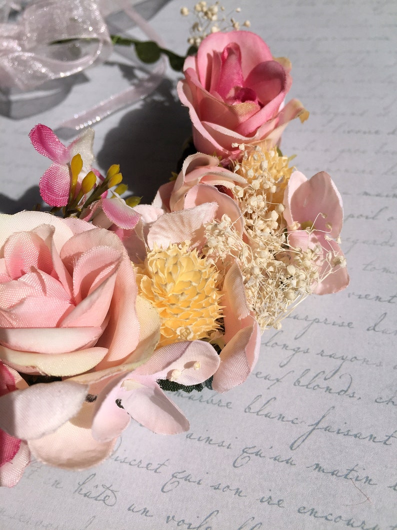 Boho Wedding Crown Flower Girl Crown Headpiece Bohemian Floral Hair Wreath Headband Women Hair Piece Wedding Hair Accessories
