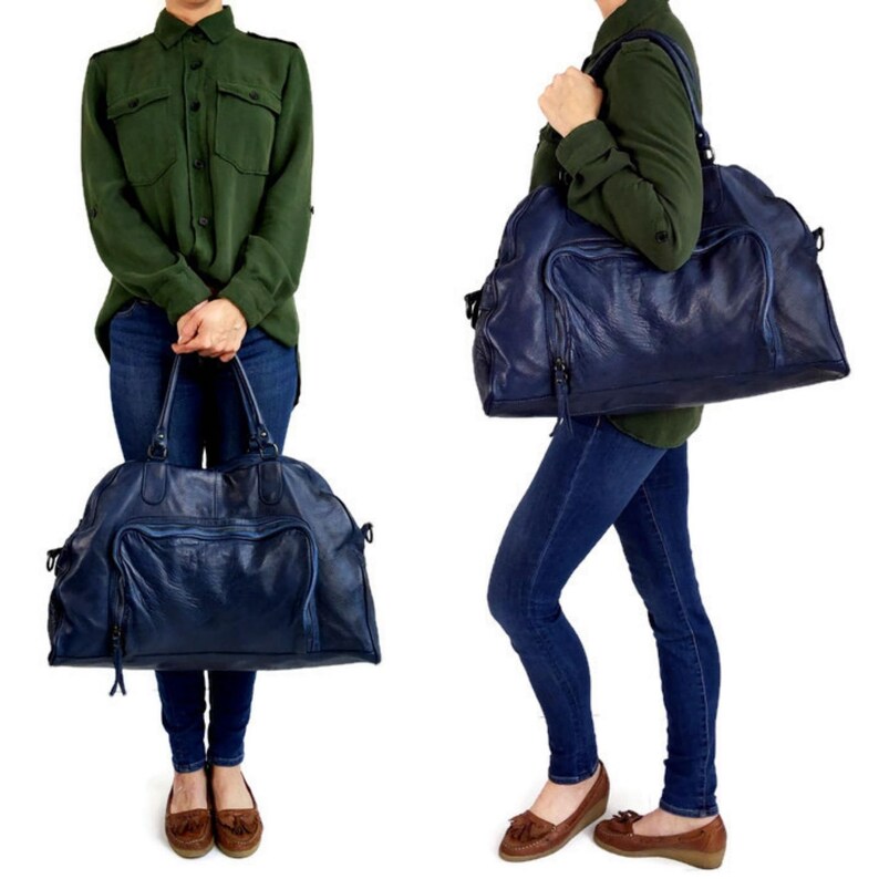 large leather overnight bag