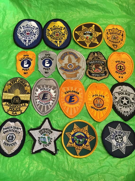 Police Patches Small Badge Hat Size 