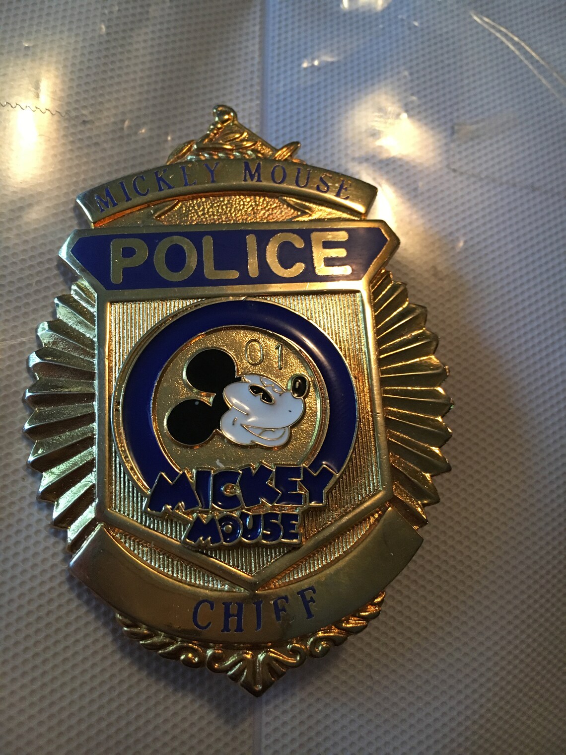 Mickey Mouse Police Chief Novelty Badge Etsy