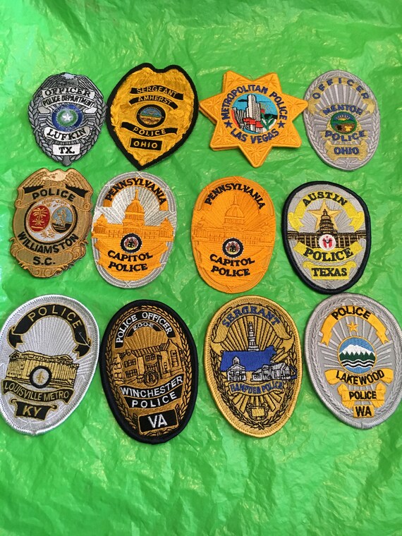 Police Patches Small Badge Hat Size 