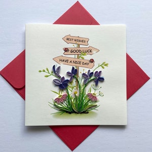 Road - Carte quilling, papier d'art, carte de voeux, carte faite main