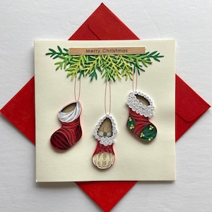 Christmas - Quilling Card, Art paper, Greeting Card, Quilling Card, Craft cards, Handmade card.