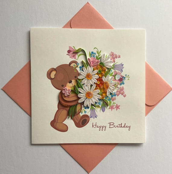 Paper quilling cheap teddy bear