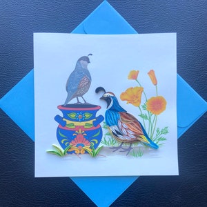 Birds - Quilling Card, handmade card, Art paper