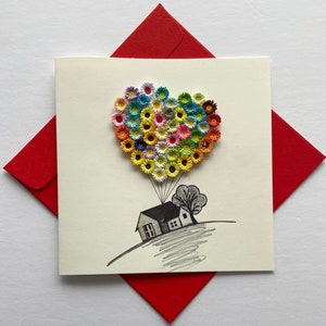 Famiglia felice - Biglietto quilling, carta artistica, biglietto di auguri, biglietto fatto a mano