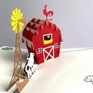 Farm - Pop Up Card, Art paper, Greeting Card, Quilling Card, Craft cards, Handmade card.